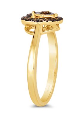 Diamond Illusion 1/4 c.t. t.w. Diamond Heart Ring in 14K Yellow Gold