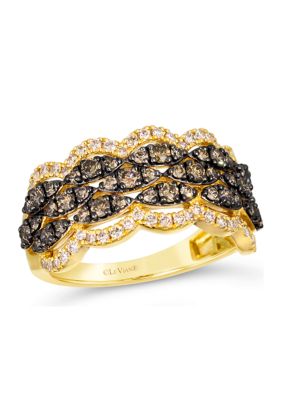 7/8 ct. t.w. Chocolate Diamonds®, 3/8 ct. t.w. Nude Diamonds™ Ring in 14K Honey Gold™
