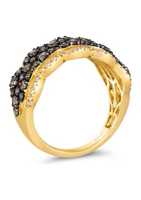 7/8 ct. t.w. Chocolate Diamonds®, 3/8 ct. t.w. Nude Diamonds™ Ring in 14K Honey Gold™