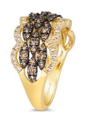 7/8 ct. t.w. Chocolate Diamonds®, 3/8 ct. t.w. Nude Diamonds™ Ring in 14K Honey Gold™