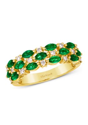 Ring featuring 3/4 ct. t.w. Costa Smeralda Emeralds™, 1/4 ct. t.w. Nude Diamonds™ set in 14K Honey Gold™