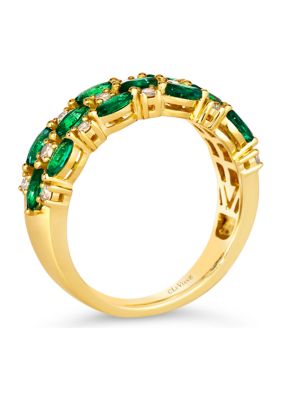 Ring featuring 3/4 ct. t.w. Costa Smeralda Emeralds™, 1/4 ct. t.w. Nude Diamonds™ set in 14K Honey Gold™