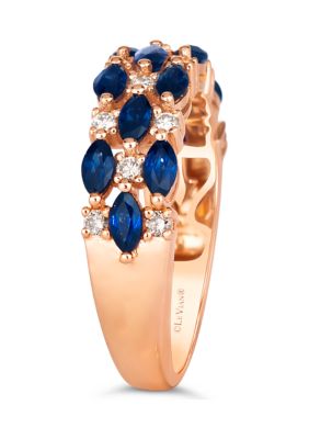 1.33 ct. t.w. Blueberry Sapphire™, 1/4 ct. t.w. Nude Diamonds™ Ring in 14K Strawberry Gold®