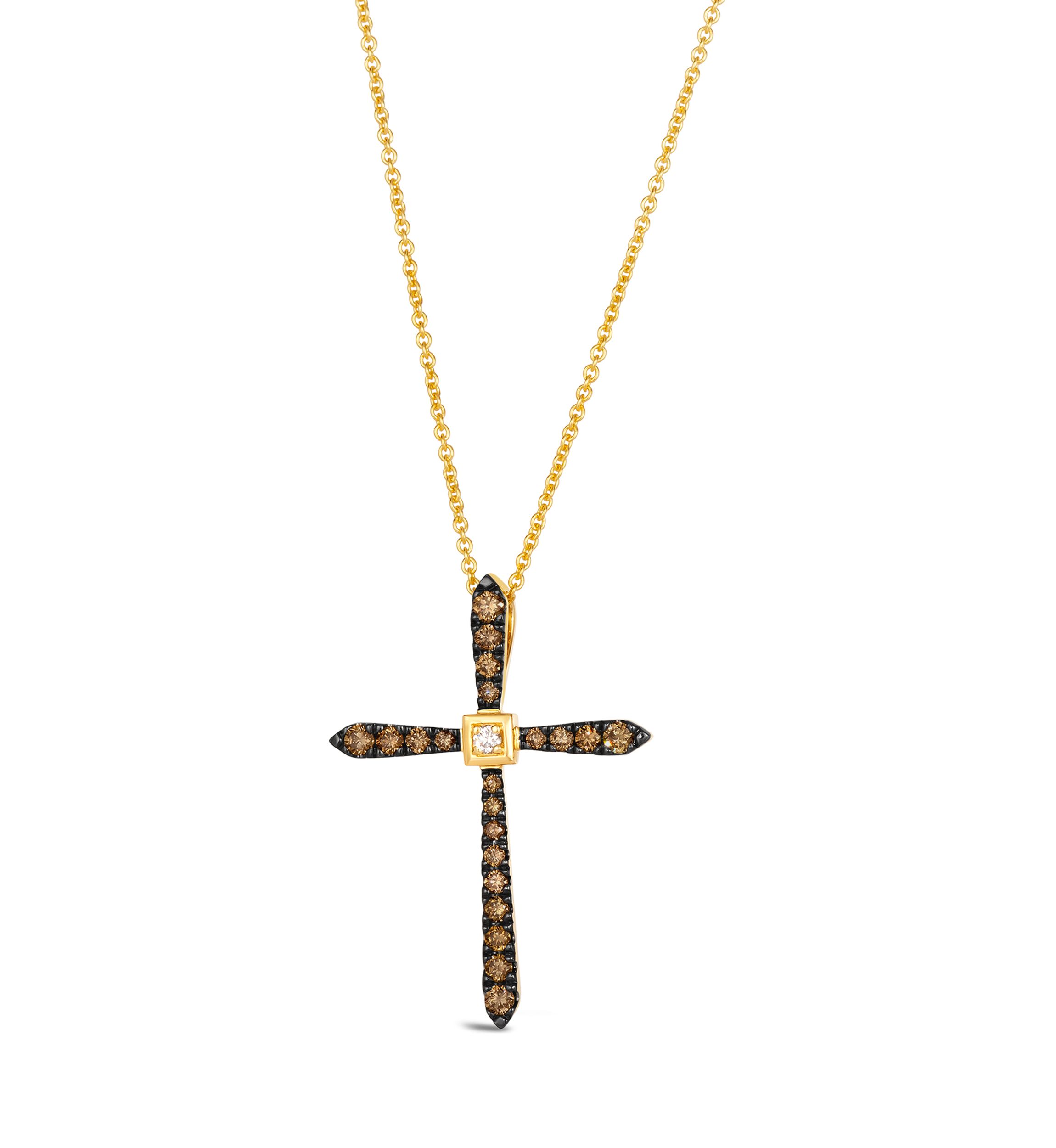 Pendant Necklace featuring 1/3 ct. t.w. Chocolate Diamonds®, Nude Diamonds™ in 14K Honey Gold™