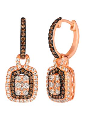 Le Vian 5/8 Ct. T.w. Nude Diamondsâ¢, 3/8 Ct. T.w. Chocolate Diamonds Drop Earrings In 14K Strawberry Gold