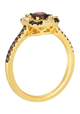 1/2 ct. t.w. Chocolate Diamonds®, 1/15 ct. t.w. Vanilla Diamonds® Chocolatier® Ring  in 14K Honey Gold™