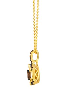 3/8 ct. t.w. Chocolate Diamonds®, 1/10 ct. t.w. Vanilla Diamonds® Chocolatier® Pendant Necklace in 14K Honey Gold™