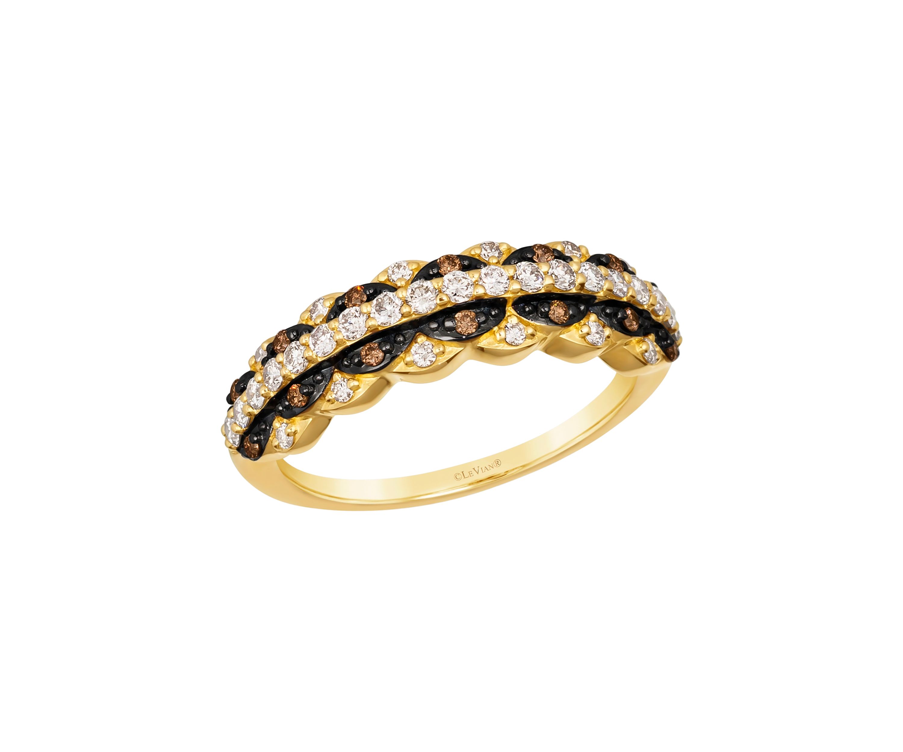 3/8 ct. t.w. Nude Diamonds™, 1/10 ct. t.w. Chocolate Diamonds® Ring in 14K Honey Gold™