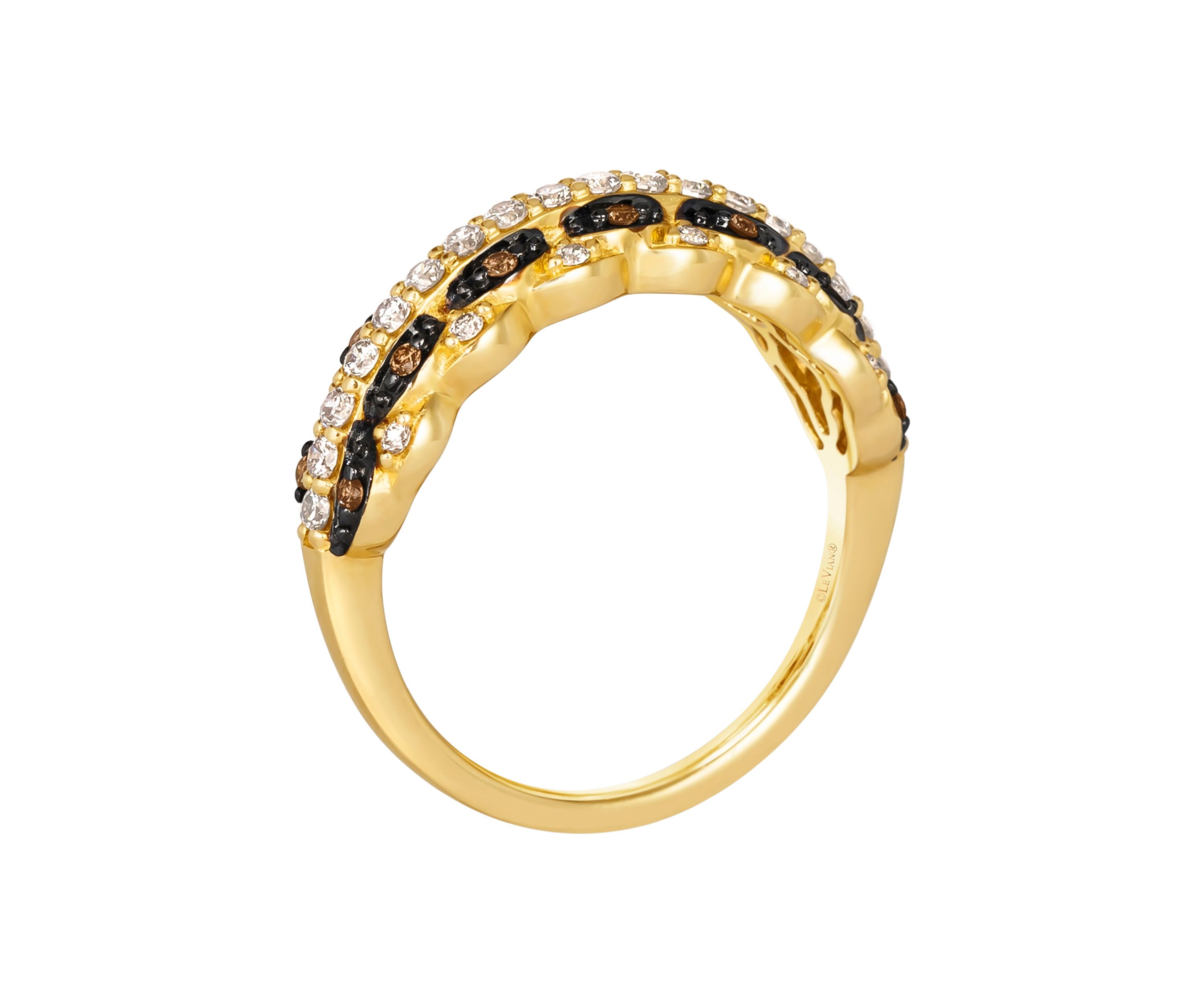 3/8 ct. t.w. Nude Diamonds™, 1/10 ct. t.w. Chocolate Diamonds® Ring in 14K Honey Gold™