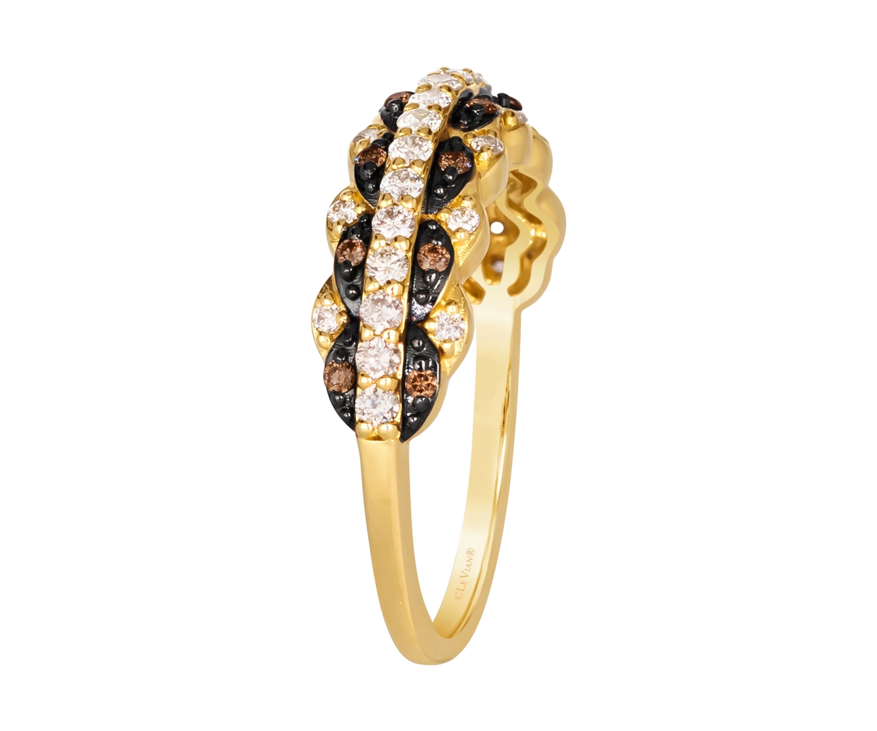 3/8 ct. t.w. Nude Diamonds™, 1/10 ct. t.w. Chocolate Diamonds® Ring in 14K Honey Gold™