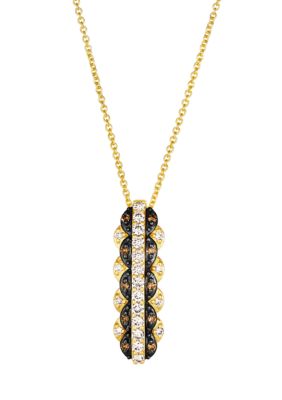 Le Vian 1/4 Ct. T.w. Nude Diamondsâ¢, 1/10 Ct. T.w. Chocolate Diamonds Pendant Necklace In 14K Honey Gold