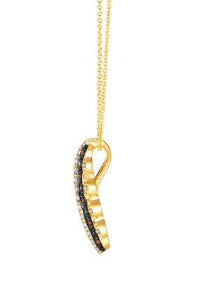 1/4 ct. t.w. Nude Diamonds™, 1/10 ct. t.w. Chocolate Diamonds® Pendant Necklace in 14K Honey Gold™