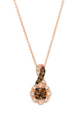 Le Vian 1/4 Ct. T.w. Chocolate Diamonds, 1/5 Ct. T.w. Nude Diamondsâ¢ Pendant Necklace In 14K Strawberry Gold