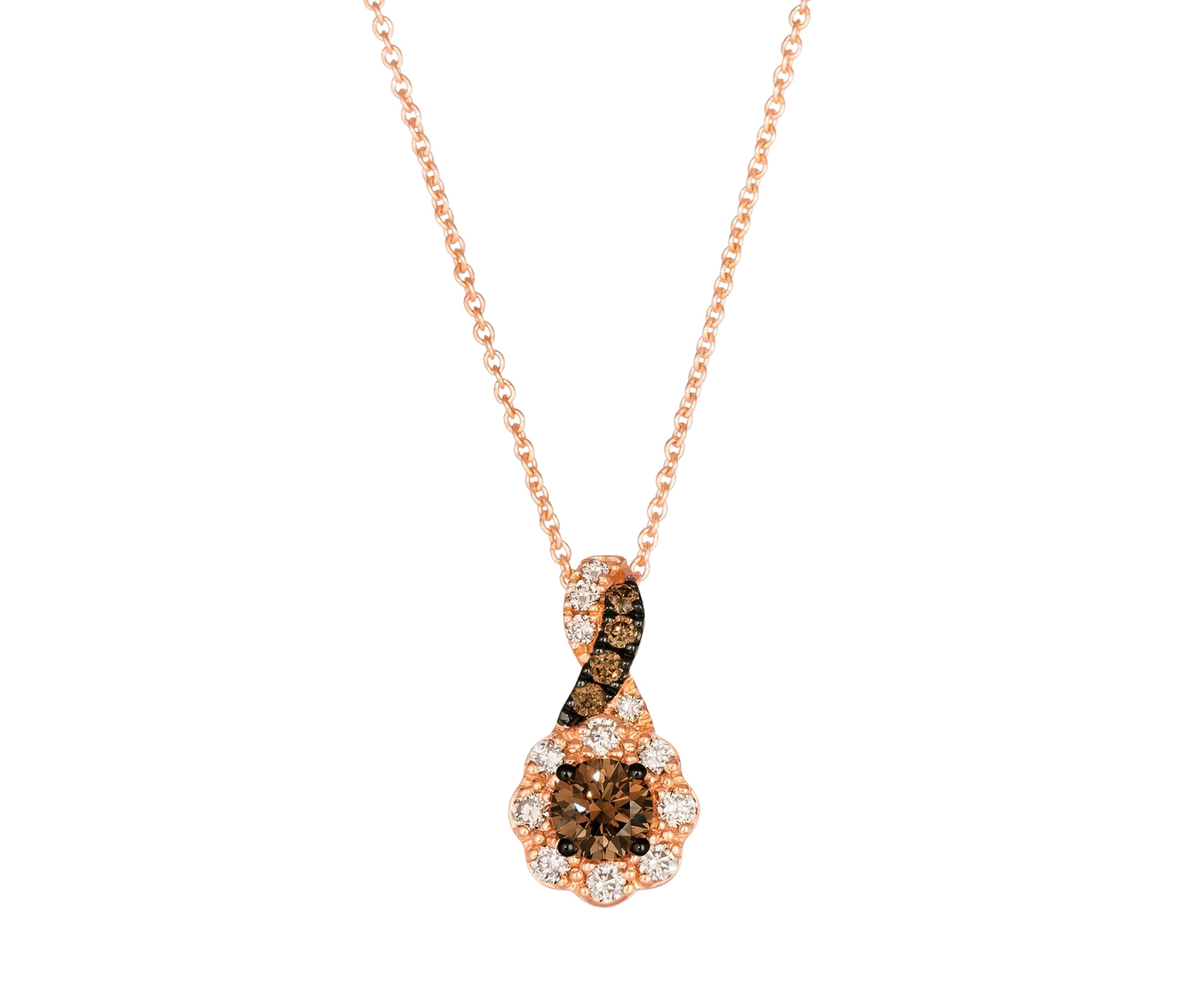 1/4 ct. t.w. Chocolate Diamonds®, 1/5 ct. t.w. Nude Diamonds™ Pendant Necklace in 14K Strawberry Gold®