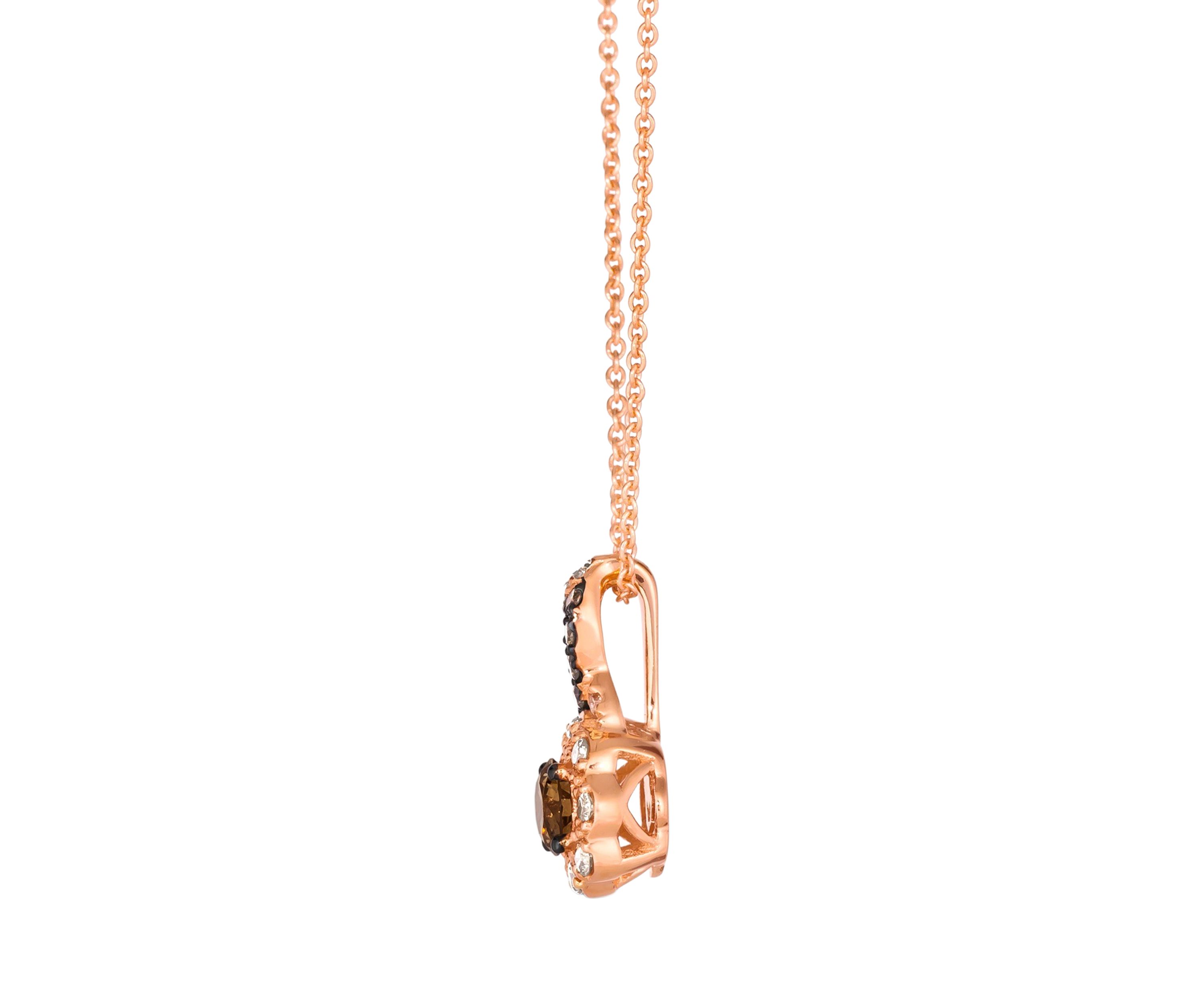 1/4 ct. t.w. Chocolate Diamonds®, 1/5 ct. t.w. Nude Diamonds™ Pendant Necklace in 14K Strawberry Gold®