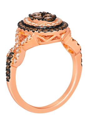 5/8 ct. t.w. Chocolate Diamonds®, 1/3 ct. t.w. Nude Diamonds™ Ring in 14K Strawberry Gold®