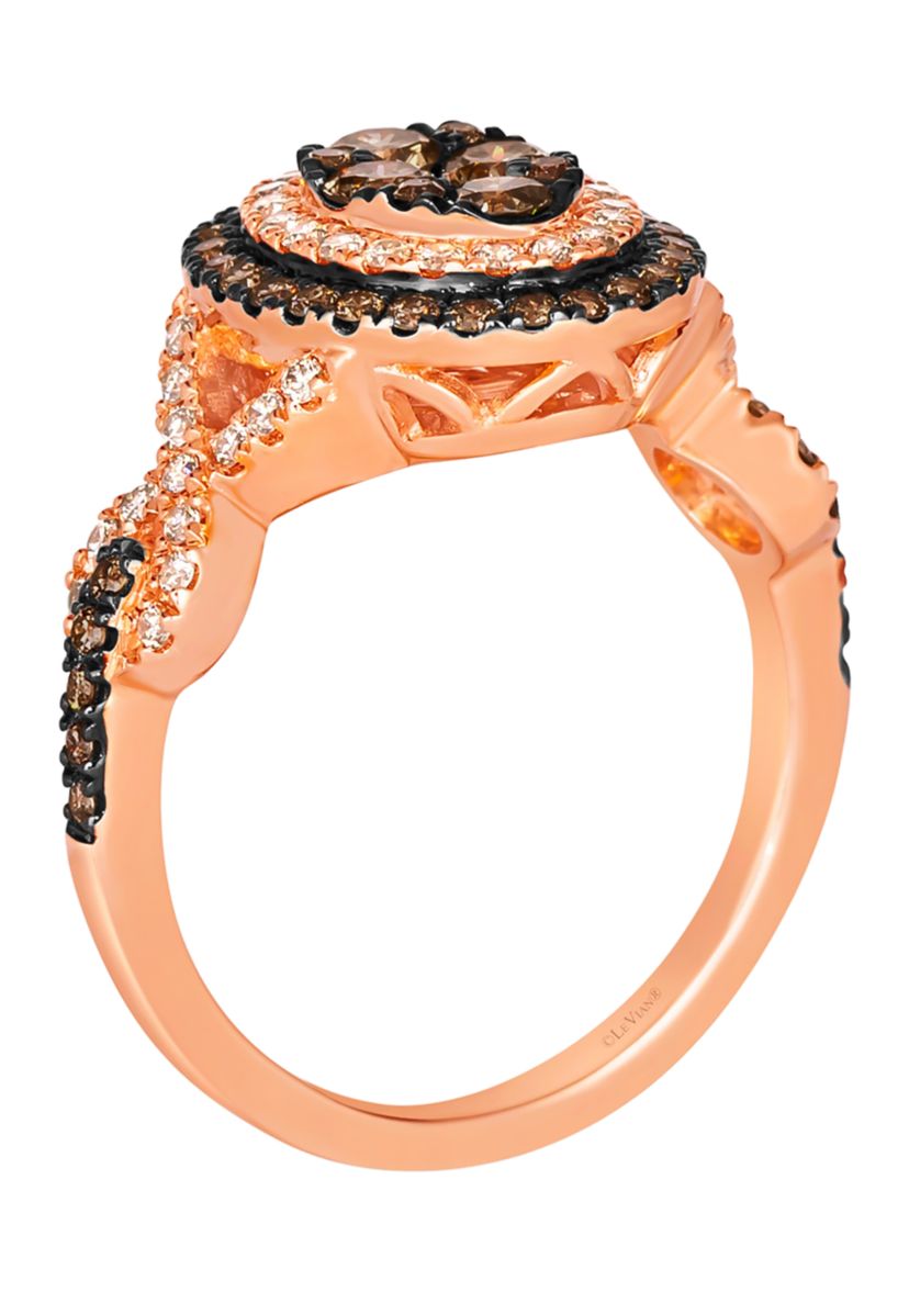 5/8 ct. t.w. Chocolate Diamonds®, 1/3 ct. t.w. Nude Diamonds™ Ring in 14K Strawberry Gold®