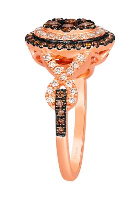 5/8 ct. t.w. Chocolate Diamonds®, 1/3 ct. t.w. Nude Diamonds™ Ring in 14K Strawberry Gold®