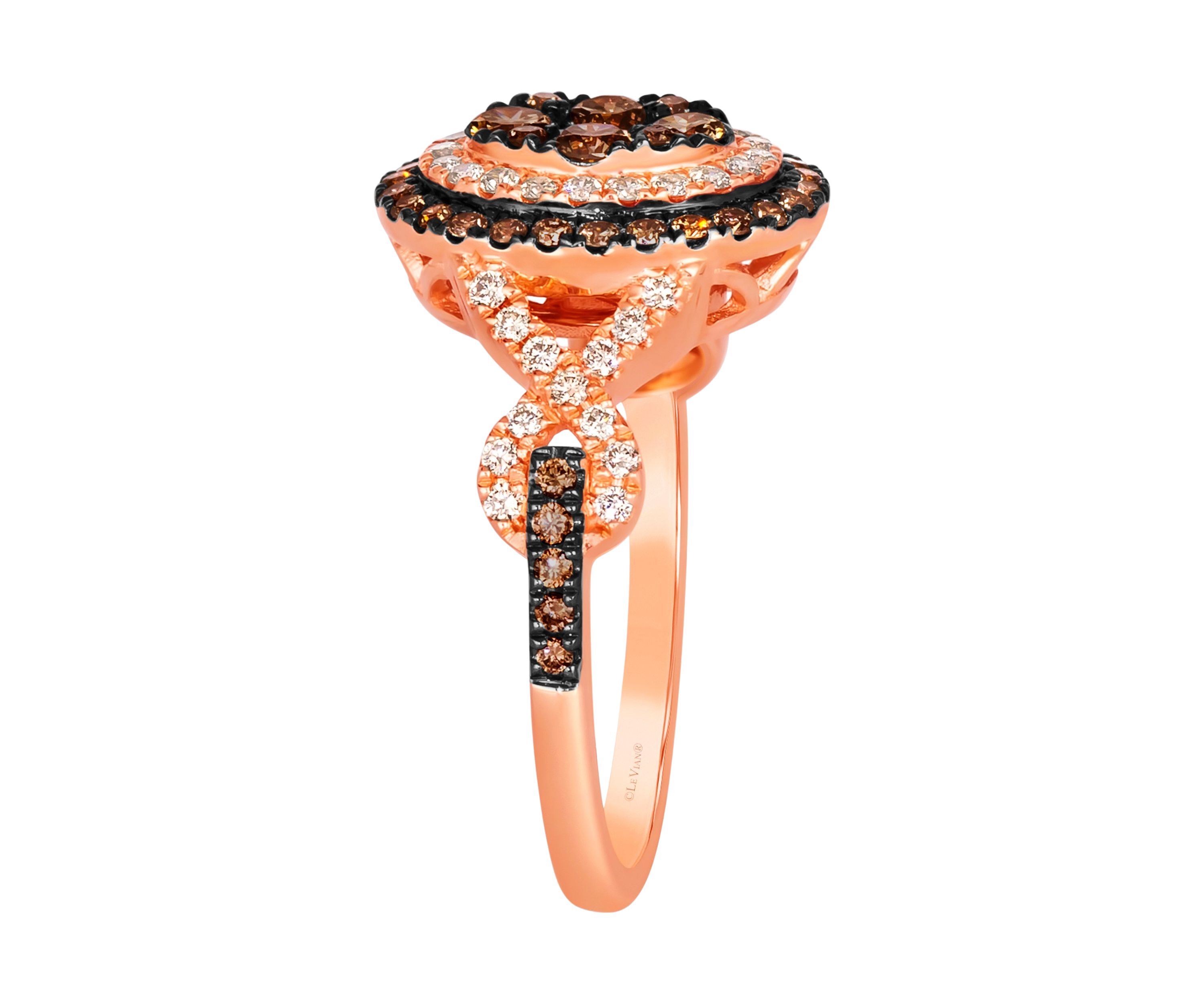 5/8 ct. t.w. Chocolate Diamonds®, 1/3 ct. t.w. Nude Diamonds™ Ring in 14K Strawberry Gold®