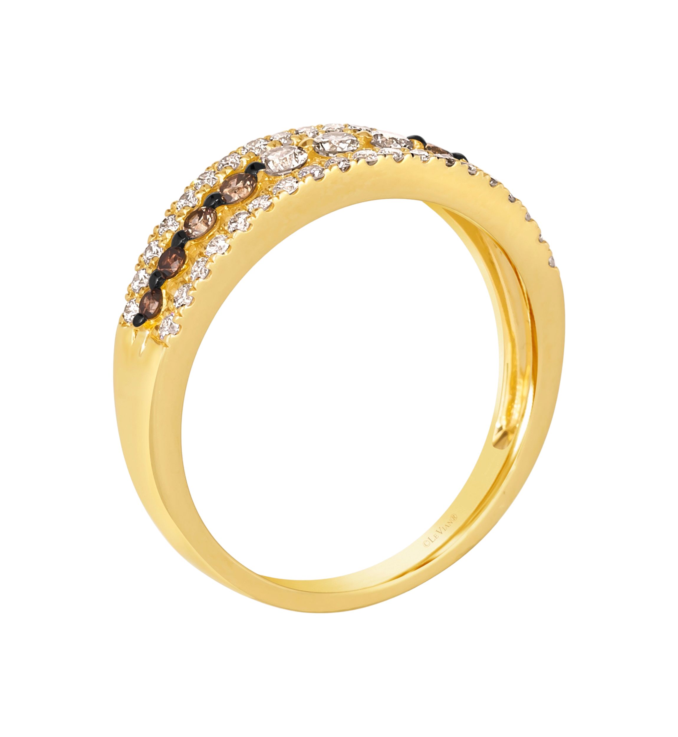 1/3 ct. t.w. Chocolate Ombré Diamonds®, 1/4 ct. t.w. Vanilla Diamonds® Ombré Ring in 14K Honey Gold™