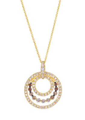 Le Vian 1/3 ct. t.w. Chocolate OmbrÃ© Diamonds, 1/2 ct. t.w. Vanilla Diamonds OmbrÃ© Pendant Necklace in 14K Honey Gold -  5400455TSVN56