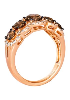 1.63 ct. t.w. Chocolate Diamonds®, 3/8 ct. t.w. Nude Diamonds™ Ring in 14K Strawberry Gold®