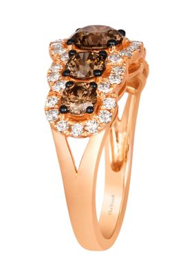 1.63 ct. t.w. Chocolate Diamonds®, 3/8 ct. t.w. Nude Diamonds™ Ring in 14K Strawberry Gold®