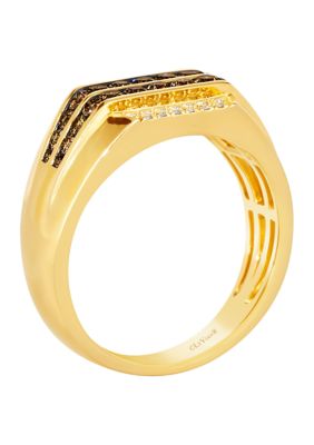 Men's Ring featuring 3/4 ct. t.w. Chocolate Diamonds®, 1/5 ct. t.w. Nude Diamonds™ in 14K Honey Gold™