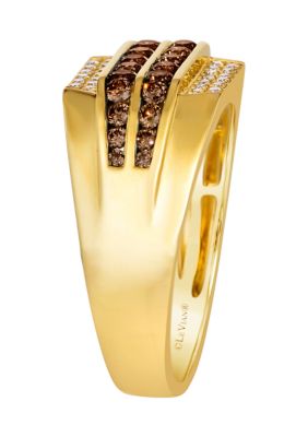 Men's Ring featuring 3/4 ct. t.w. Chocolate Diamonds®, 1/5 ct. t.w. Nude Diamonds™ in 14K Honey Gold™