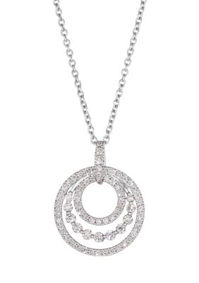 3/4 ct. t.w. Vanilla Diamonds® Couture® Circle Pendant Necklace in Platinum