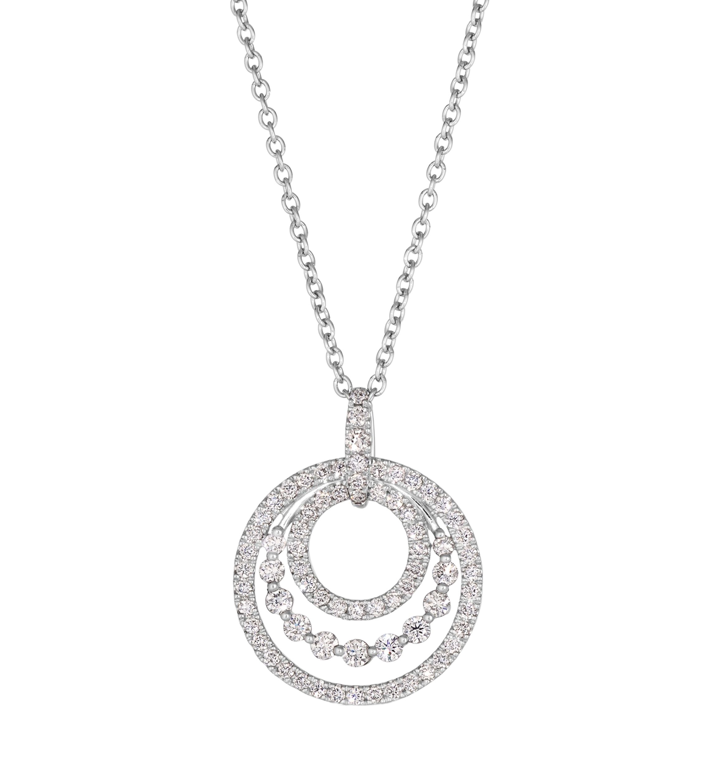 3/4 ct. t.w. Vanilla Diamonds® Couture® Circle Pendant Necklace in Platinum