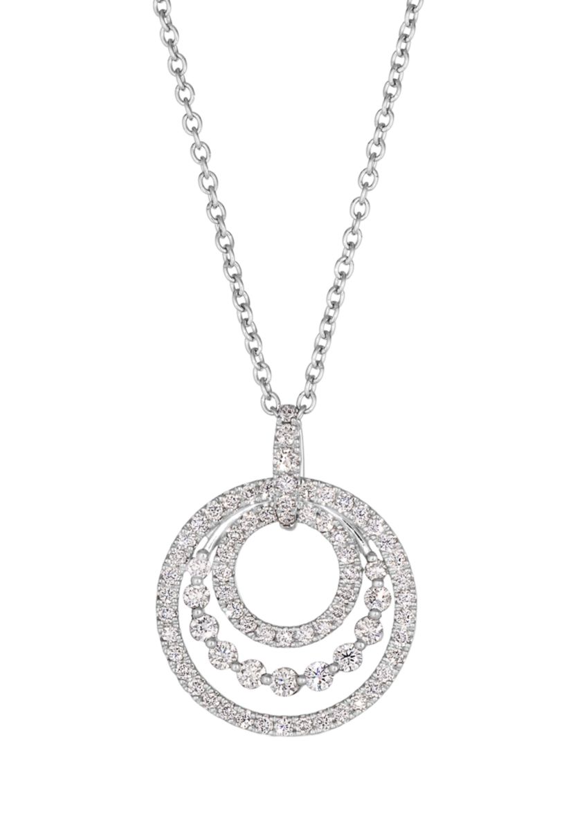 3/4 ct. t.w. Vanilla Diamonds® Couture® Circle Pendant Necklace in Platinum