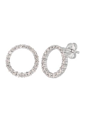 3/4 ct. t.w. Vanilla Diamonds® Couture® Stud Hoop Earrings in Platinum