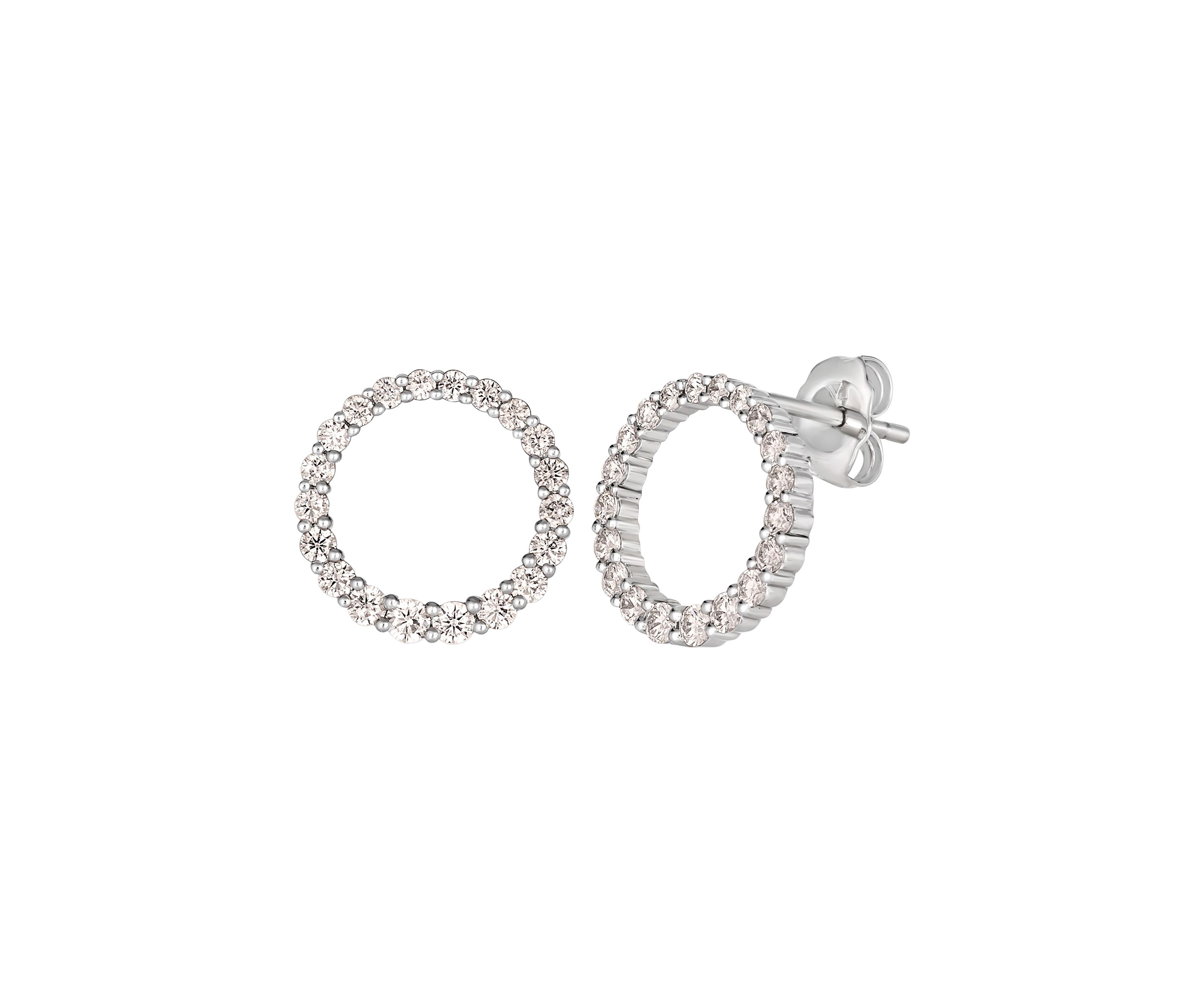 3/4 ct. t.w. Vanilla Diamonds® Couture® Stud Hoop Earrings in Platinum