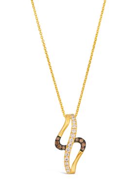 Le Vian Pendant Necklace Featuring 1/6 Ct. T.w. Nude Diamondsâ¢, 1/15 Ct. T.w. Chocolate Diamonds Set In 14K Honey Gold