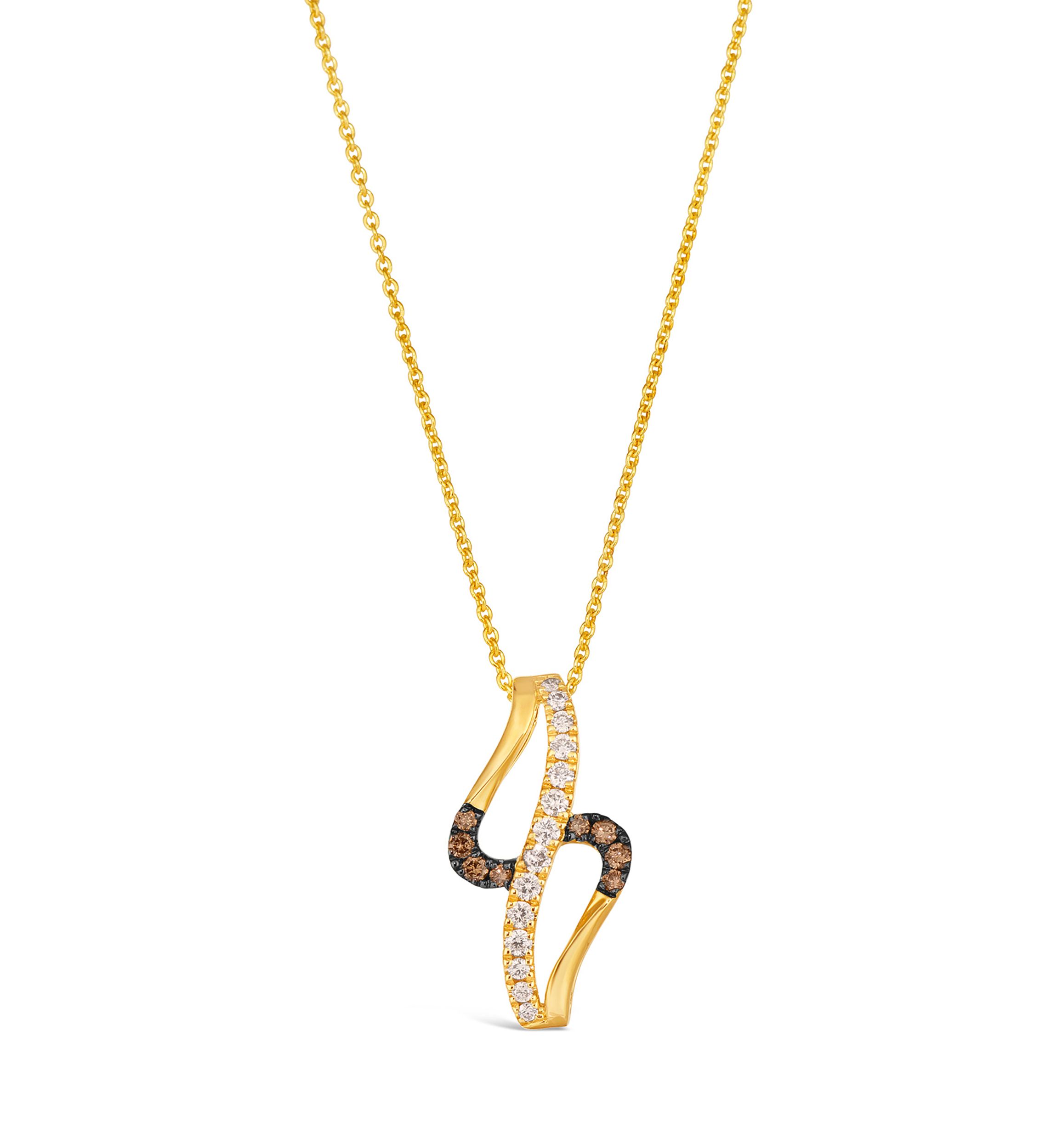  Pendant Necklace featuring 1/6 ct. t.w. Nude Diamonds™, 1/15 ct. t.w. Chocolate Diamonds® set in 14K Honey Gold™