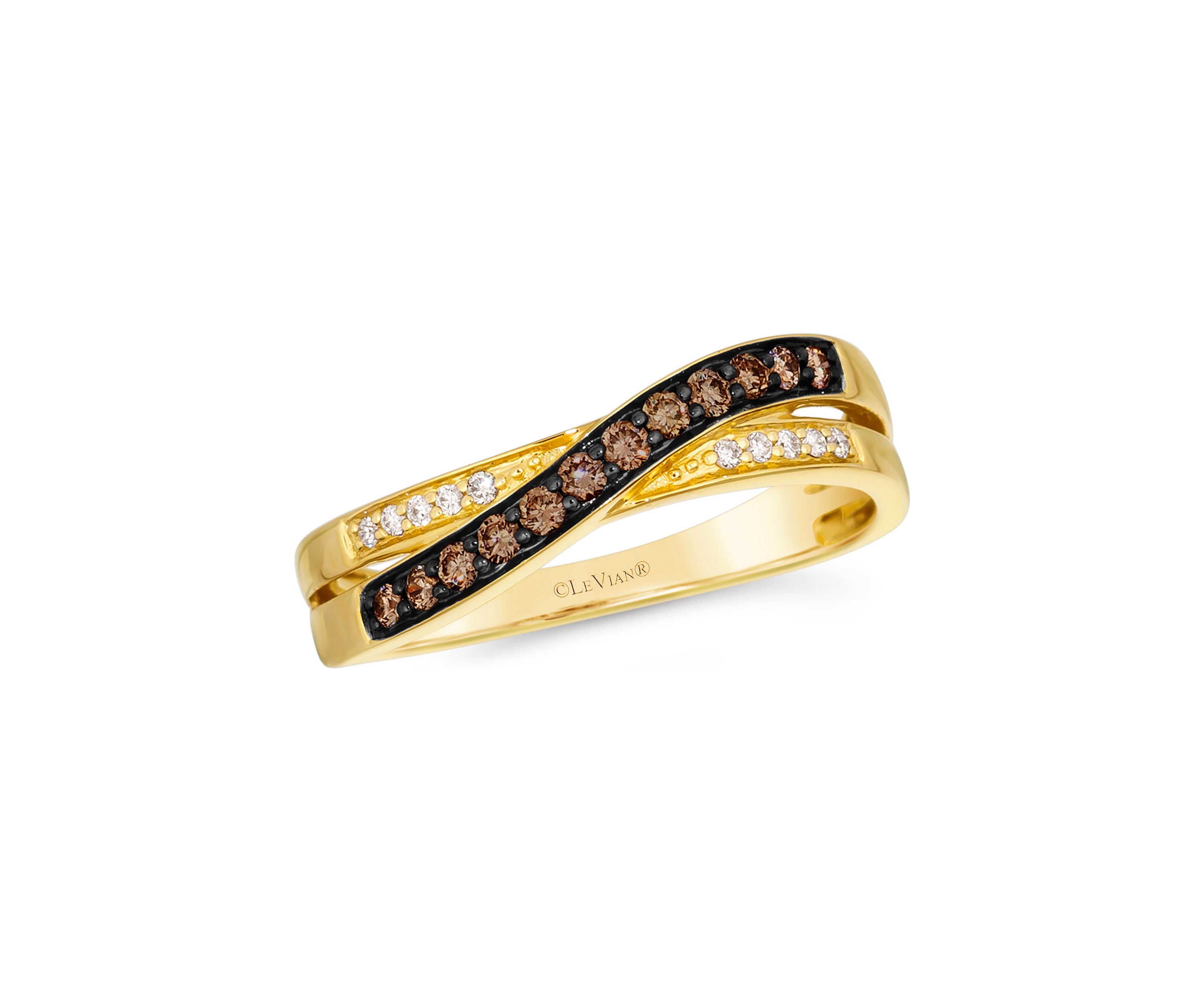  Ring featuring 1/5 ct. t.w. Chocolate Diamonds®, 1/20 ct. t.w. Nude Diamonds™ set in 14K Honey Gold™