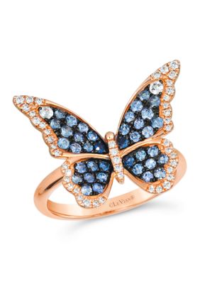 Le Vian 5/8 ct. t.w. Denim OmbrÃ©Â® Sapphire, 1/20 ct. t.w. White Sapphire, 1/5 ct. t.w. Vanilla Diamonds Ring in 14K Strawberry Gold -  5400455TSVO56