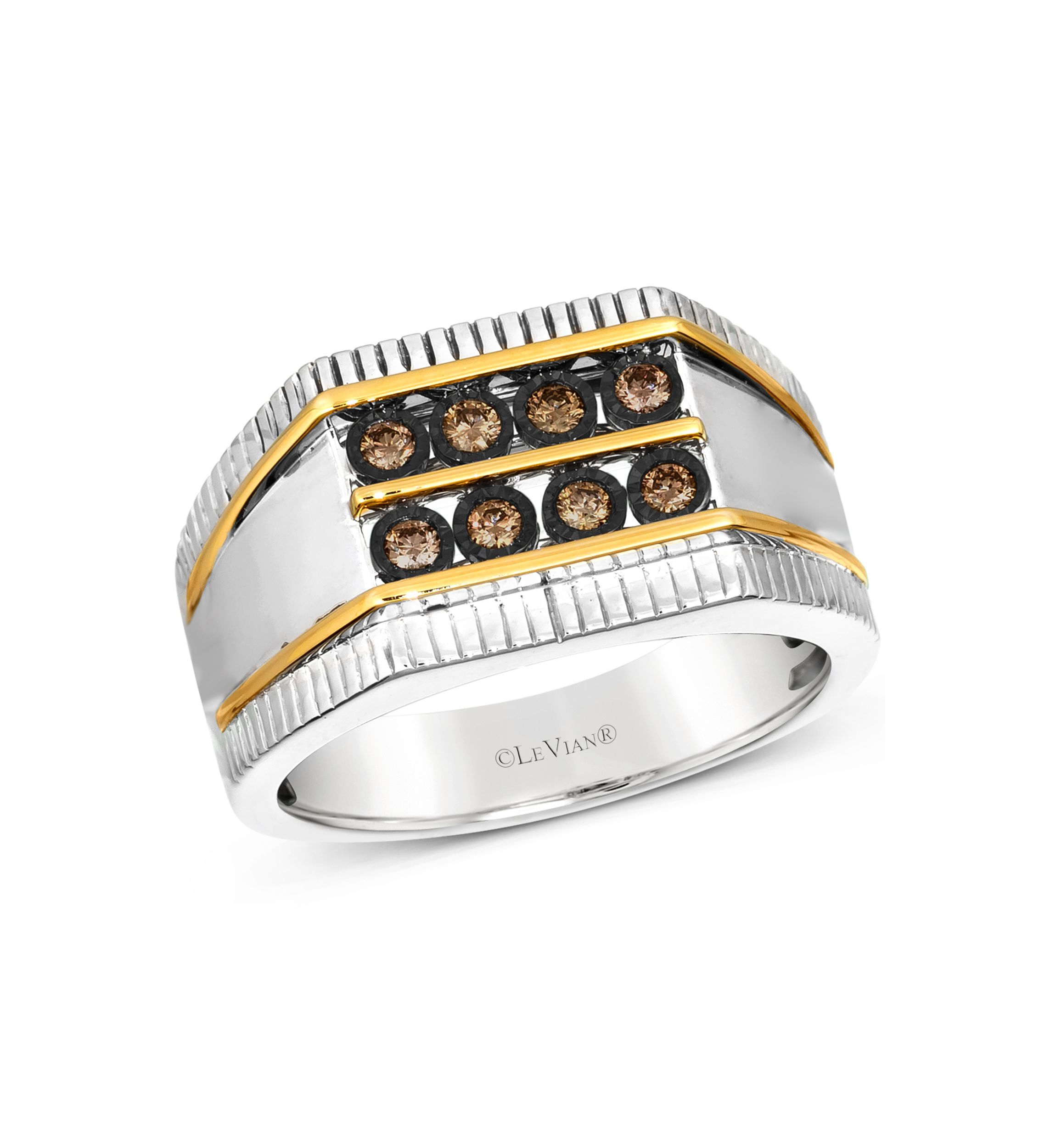 1/4 ct. t.w. Chocolate Diamonds® Chocolatier® Ring in Two Tone Gold