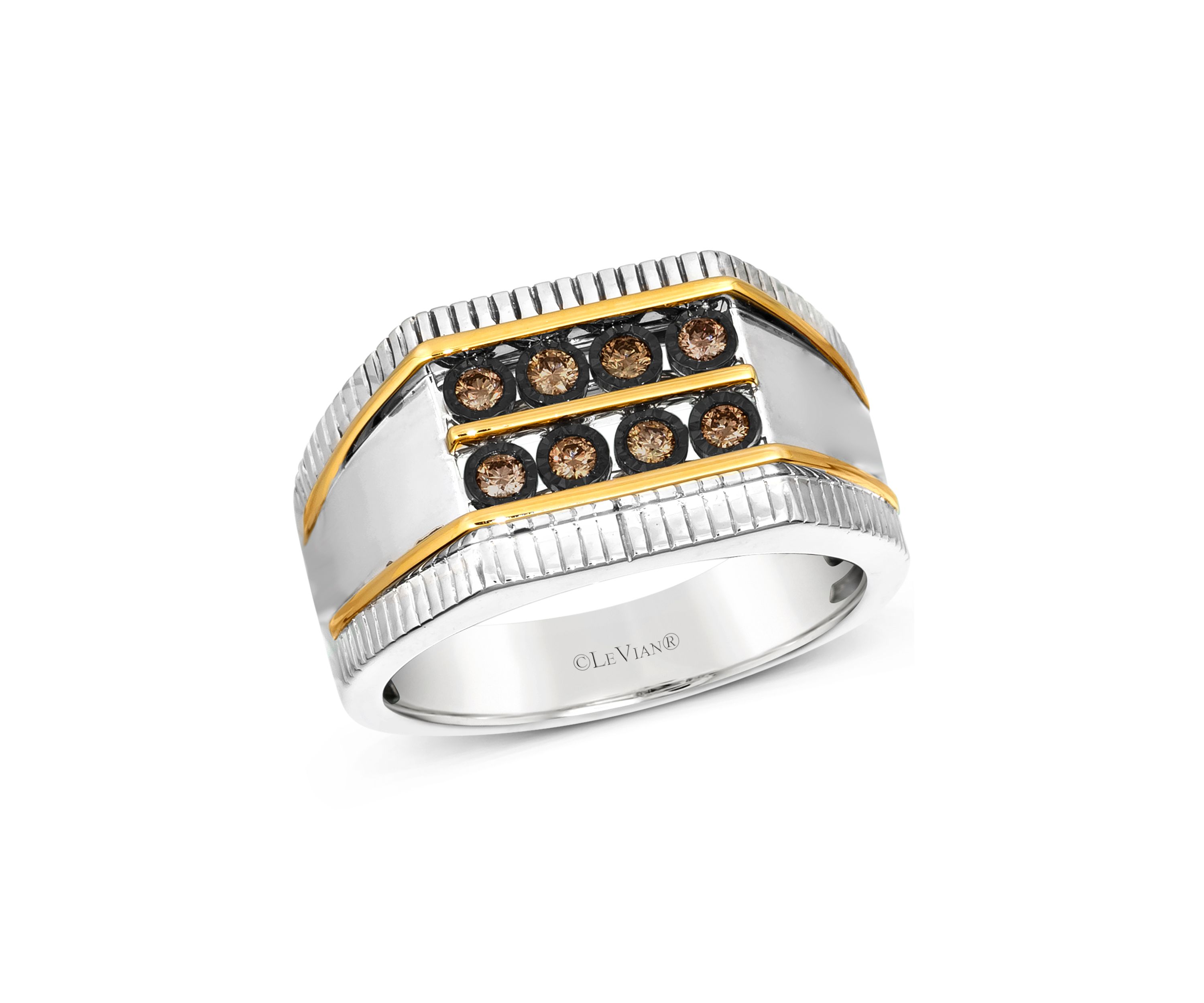 1/4 ct. t.w. Chocolate Diamonds® Chocolatier® Ring in Two Tone Gold