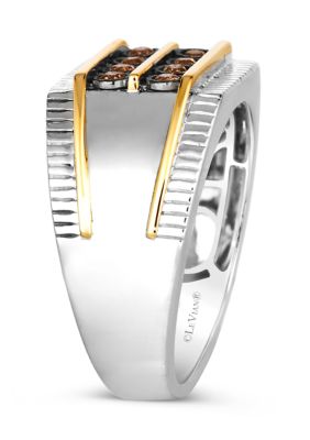 1/4 ct. t.w. Chocolate Diamonds® Chocolatier® Ring in Two Tone Gold