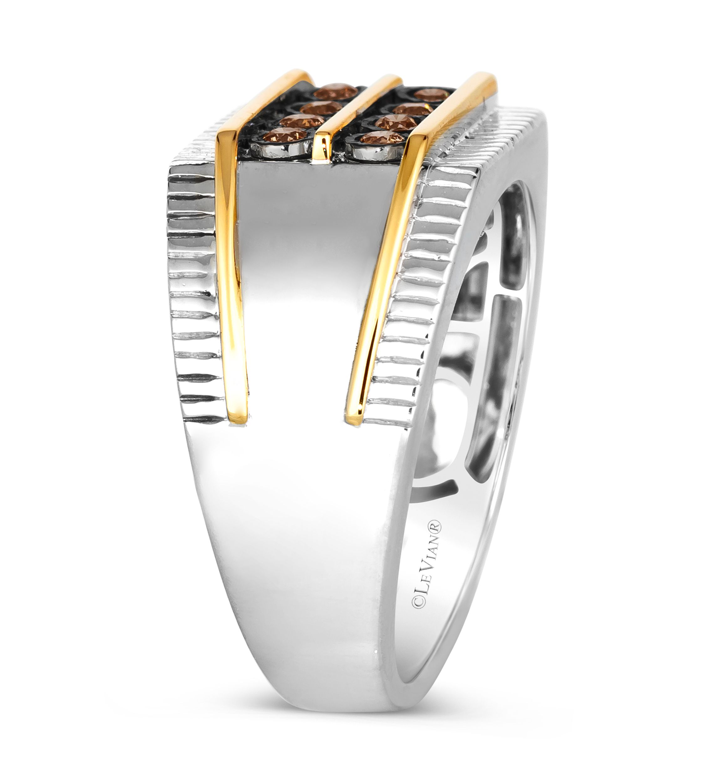 1/4 ct. t.w. Chocolate Diamonds® Chocolatier® Ring in Two Tone Gold
