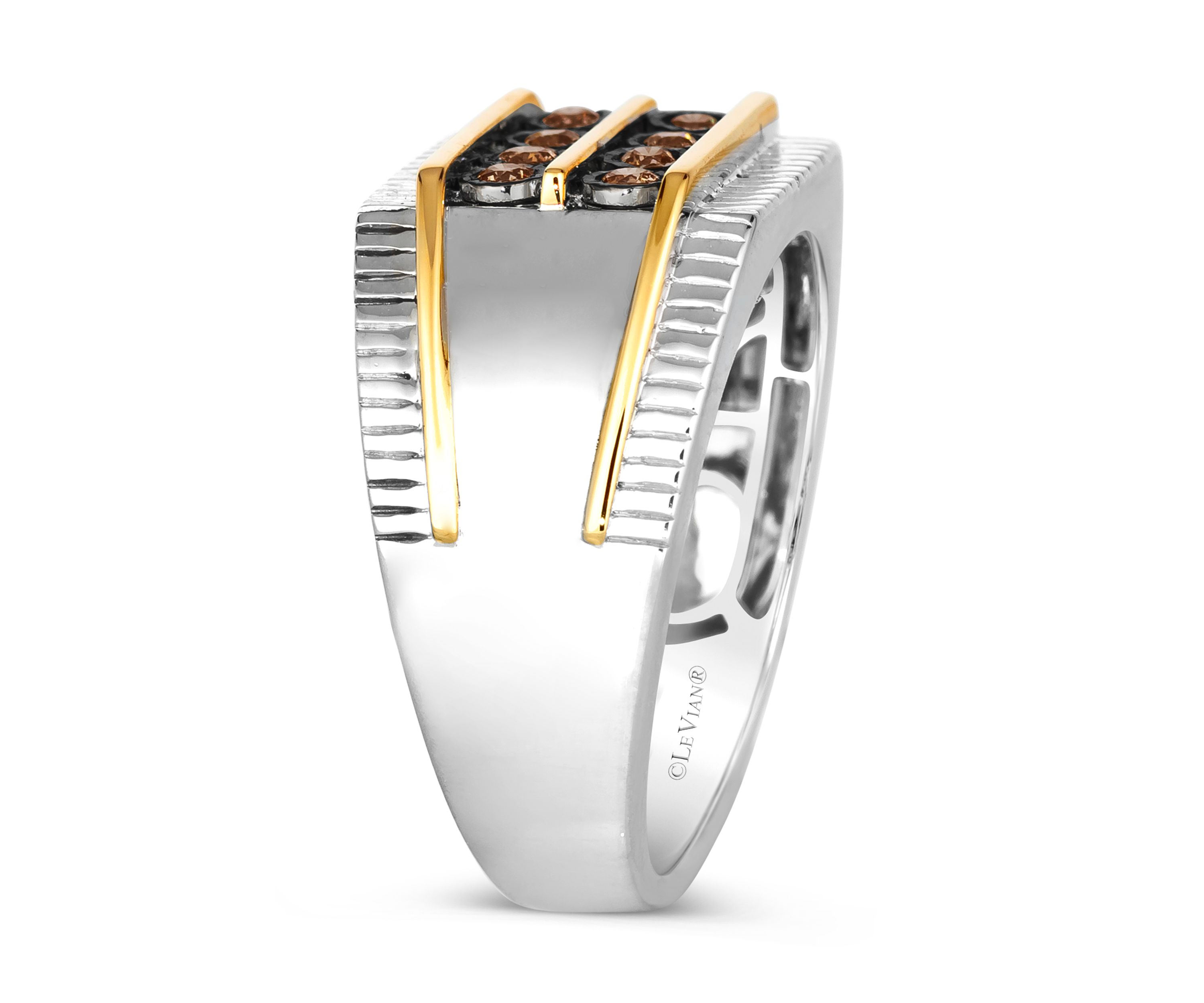 1/4 ct. t.w. Chocolate Diamonds® Chocolatier® Ring in Two Tone Gold