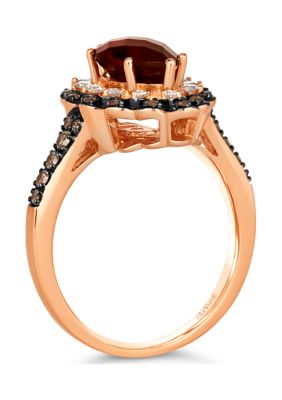 2 ct. t.w. Pomegranate Garnet™, 1/4 ct. t.w. Chocolate Diamonds®, 1/5 ct. t.w. Nude Diamonds™ Ring in 14K Strawberry Gold®