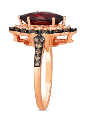 2 ct. t.w. Pomegranate Garnet™, 1/4 ct. t.w. Chocolate Diamonds®, 1/5 ct. t.w. Nude Diamonds™ Ring in 14K Strawberry Gold®