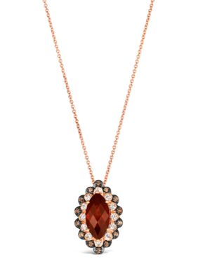 Le Vian =Pendant Necklace featuring 2.25 ct. t.w. Pomegranate Garnetâ¢, 1/5 ct. t.w. Nude Diamondsâ¢, 1/10 ct. t.w. Chocolate Diamonds set in 14K -  5400455TSVO69