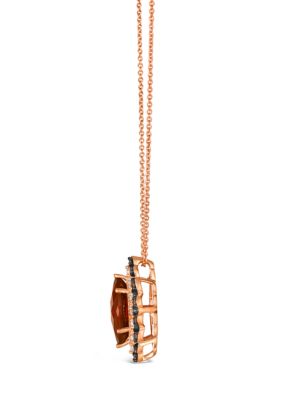 =Pendant Necklace featuring 2.25 ct. t.w. Pomegranate Garnet™, 1/5 ct. t.w. Nude Diamonds™, 1/10 ct. t.w. Chocolate Diamonds® set in 14K Strawberry Gold®
