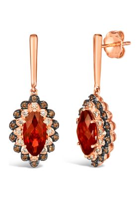 Le Vian 2.87 ct. t.w. Pomegranate Garnetâ¢, 1/5 ct. t.w. Chocolate Diamonds, 1/6 ct. t.w. Nude Diamondsâ¢ Earrings in 14K Strawberry Gold -  5400455TSVO70