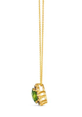 Pendant Necklace featuring 1.75 ct. t.w. Green Apple Peridot™, 1/15 ct. t.w. Chocolate Diamonds®, 1/15 ct. t.w. Nude Diamonds™ set in 14K Honey Gold™