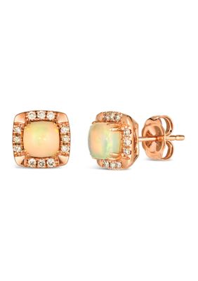 3/4 ct. t.w. Neapolitan Opal™, 1/6 ct. t.w. Nude Diamonds™ Earrings in 14K Strawberry Gold®